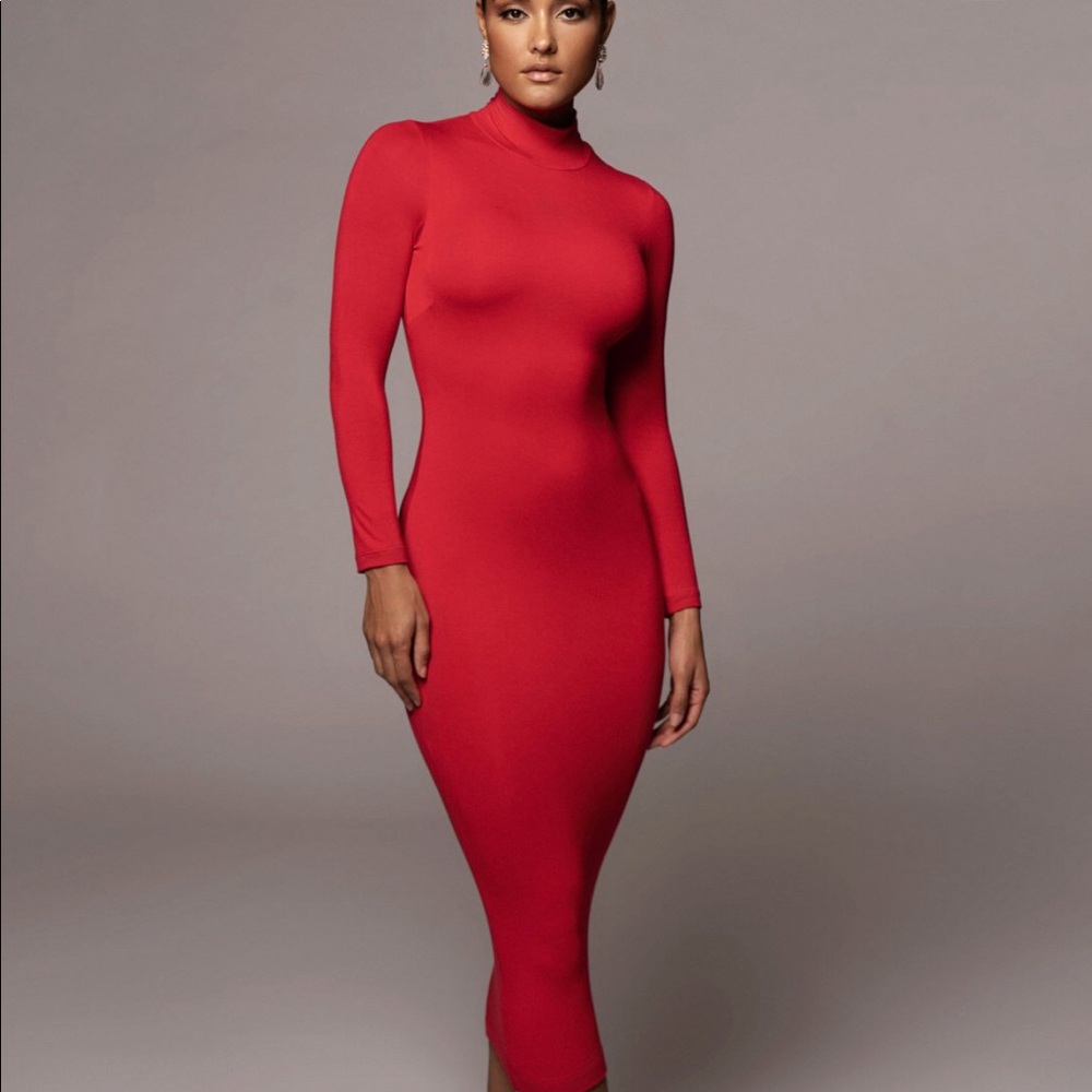 JLux Label Red Turtleneck Dress Size L